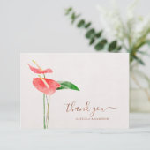 テラコッタウォーターカラーボタニカルボホ結婚ズ サンキューカード (スタンド正面)