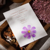 テラコッタウォーターカラーボホフローラデイジー結婚ズ 招待状