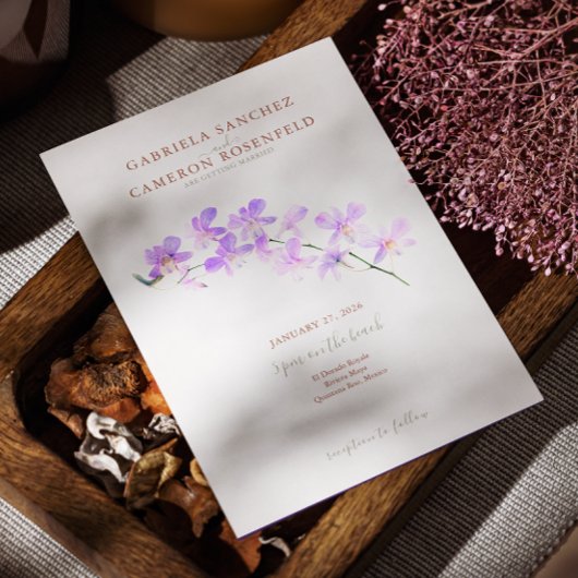 テラコッタウォーターカラーボホフローララン結婚ズ 招待状