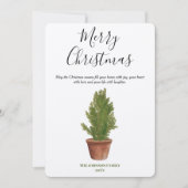 テラコッタウォーターカラーメリークリスマスツリーホリデー (正面)