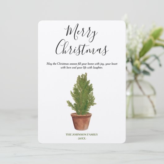 テラコッタウォーターカラーメリークリスマスツリーホリデー (スタンド正面)