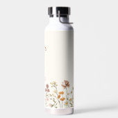 テラコッタウォーターカラーワイルドフラワーガーデンモノグラム ウォーターボトル (左面)