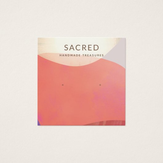 テラコッタウォーターカラー抽象芸術イヤリングディスプレイ (正面)