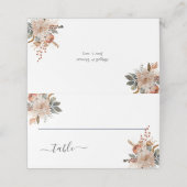 テラコッタウォーターカラー花模様ボタニカル結婚ズ プレイスカード (外部開封)