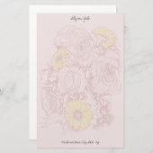 テラコッタエッジブーケパーソナライズされたー 便箋 (正面/裏面)