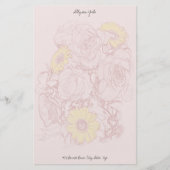 テラコッタエッジブーケパーソナライズされたー 便箋 (正面)