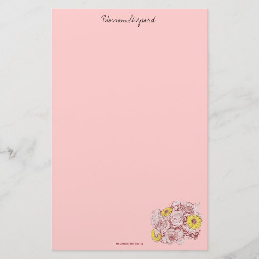 テラコッタエッジブーケ 便箋 (正面)