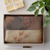 テラコッタエレガントと白いバラの銅花 薄葉紙 (ギフト)