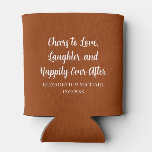 テラコッタエレガントな結婚式応援を愛する 缶クーラー (裏面)