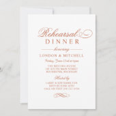 テラコッタエレガントのリハ結婚ーサルディナー 招待状 (正面)