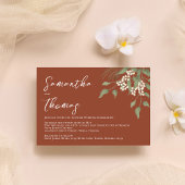 テラコッタエレガントの緑の葉葉の 招待状