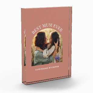 テラコッタエレガントアーチ写真タイポグラフィ最高のマム フォトブロック