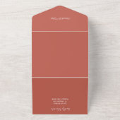 テラコッタエレガントウォーターカラーミニマルアート オールインワン招待状 (外側)