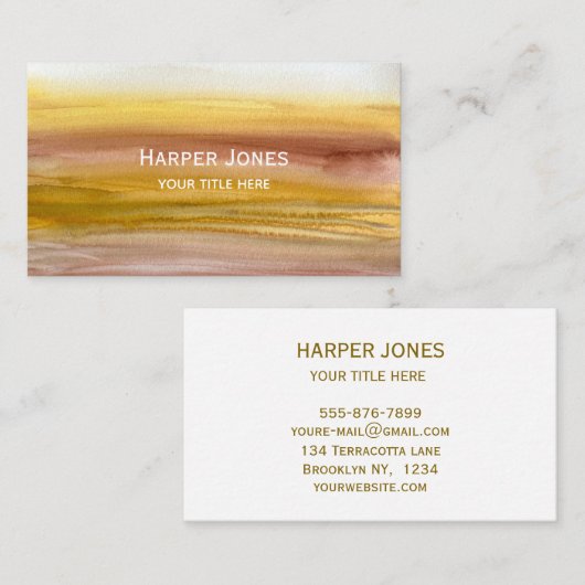 テラコッタエレガントウォーターカラー秋ボホ 名刺 (正面/裏面)