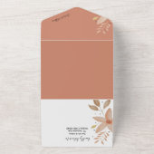 テラコッタエレガントウォーターグラデーションカラーの花 オールインワン招待状 (外側)