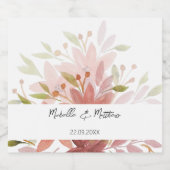 テラコッタエレガントウォーター色のフローラパーソナライズされた リキュールボトルラベル (シングルラベル)