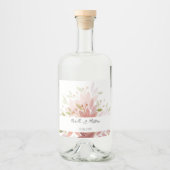 テラコッタエレガントウォーター色のフローラパーソナライズされた リキュールボトルラベル (正面)