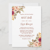 テラコッタエレガントウォーター色フローラ秋 招待状 (正面)