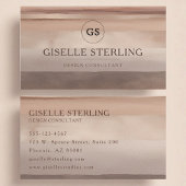 テラコッタエレガントウォーター色抽象芸術ボホ 名刺