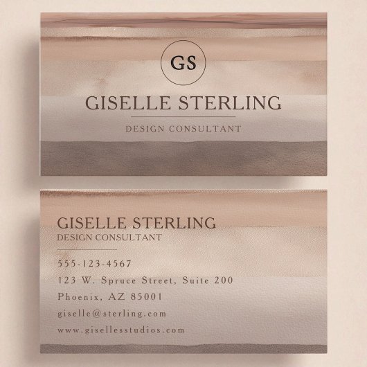 テラコッタエレガントウォーター色抽象芸術ボホ 名刺