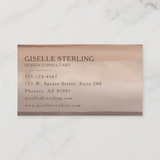 テラコッタエレガントウォーター色抽象芸術ボホ 名刺 (裏面)