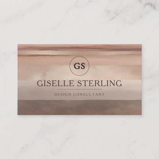 テラコッタエレガントウォーター色抽象芸術ボホ 名刺 (正面)