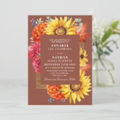テラコッタエレガントオータムウォーター色フローラ 招待状 (スタンド正面)