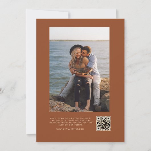 テラコッタエレガントオールインワン結婚式招待状 招待状 (裏面)