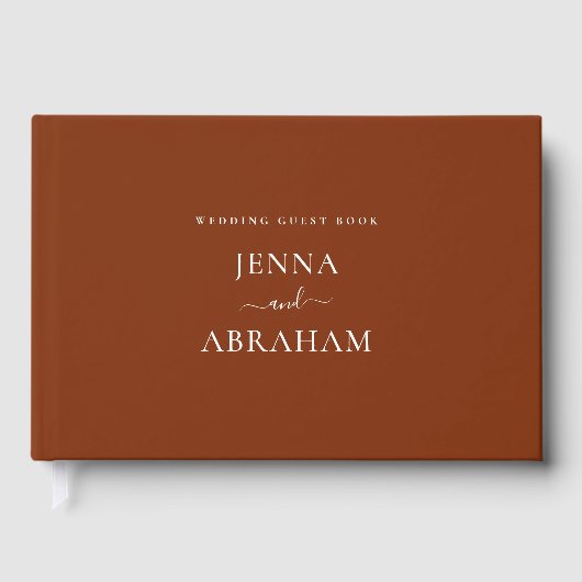 テラコッタエレガントカスタムウェディングゲストブック ゲストブック (正面)