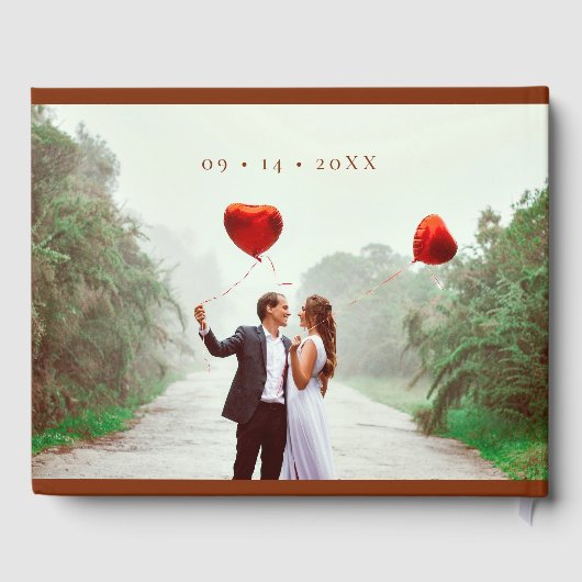 テラコッタエレガントカスタムウェディングゲストブック ゲストブック (裏面)