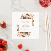 テラコッタエレガントカントリーフローラ結婚ズナプキン スタンダードカクテルナプキン (インサイチュ)