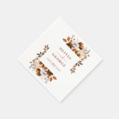 テラコッタエレガントカントリーフローラ結婚ズナプキン スタンダードカクテルナプキン (角)