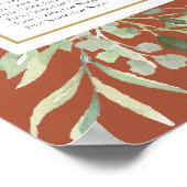 テラコッタエレガントグリーンリー結婚のシーティングチャート ポスター (角)