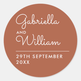 テラコッタエレガントスクリプトの優先 ラウンドシール