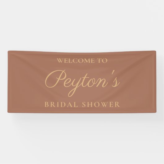 テラコッタエレガントスクリプトブライダルシャワーへようこそ 横断幕 (横)