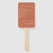 テラコッタエレガントスクリプト結婚式 プログラム ハンドファン (裏面)