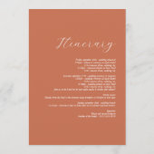 テラコッタエレガントスクリプ結婚トの旅程 プログラム (裏面)