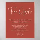 テラコッタエレガントタイムカプセル1st誕生日サイン ポスター (正面)