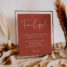 テラコッタエレガントタイムカプセル1st誕生日サイン ポスター