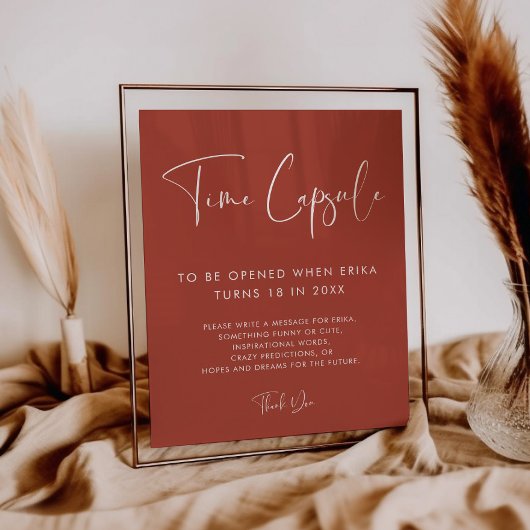 テラコッタエレガントタイムカプセル1st誕生日サイン ポスター