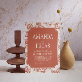 テラコッタエレガントチノイスリ結婚ーの 招待状