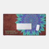 テラコッタエレガントティール（緑がかった色）フローラマンダラ自然禅 デスクマット (キーボード&マウス)