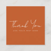 テラコッタエレガントトレンディーご注文ありがとうございます スクエア名刺 (正面)