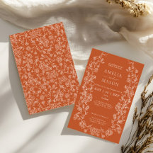 テラコッタエレガントフローラヴィンテージウェディング