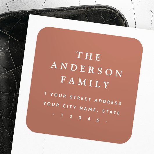 テラコッタエレガントブラウン差出人住所 スクエアシール