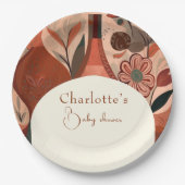 テラコッタエレガントボホベイビーシャワー ペーパープレート (正面)