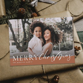 テラコッタエレガントメリークリスマスフローラ写真 シーズンカード