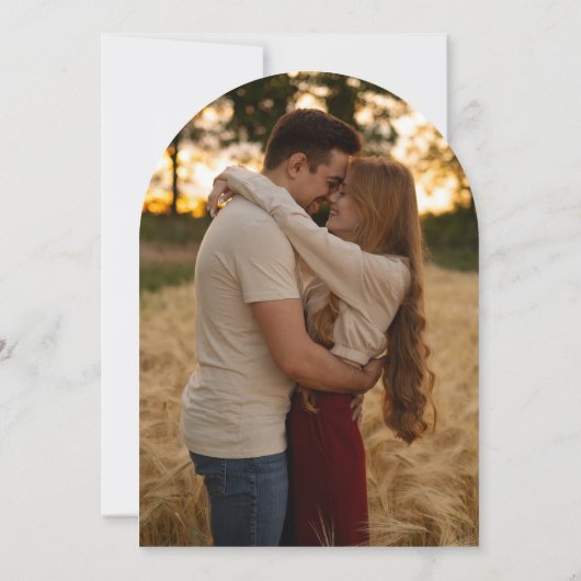 テラコッタエレガントモノグラム写真結婚のアーチ 招待状 (裏面)