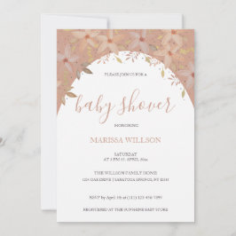 テラコッタエレガントワイルドフラワーウォータカラーアート 招待状