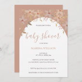 テラコッタエレガントワイルドフラワーウォータカラーアート 招待状 (正面/裏面)